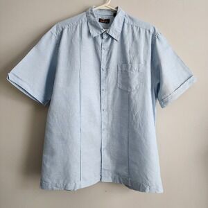 Cafe Luna Linen Blend Short Sleeve Shirt Mens Large Vacation Paradise Summer‎